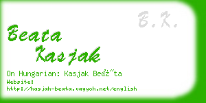 beata kasjak business card